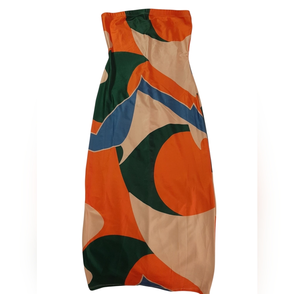 Colorful Strapless Dress